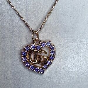 Lilac Upcycled Good Tone Heart GG Pendant